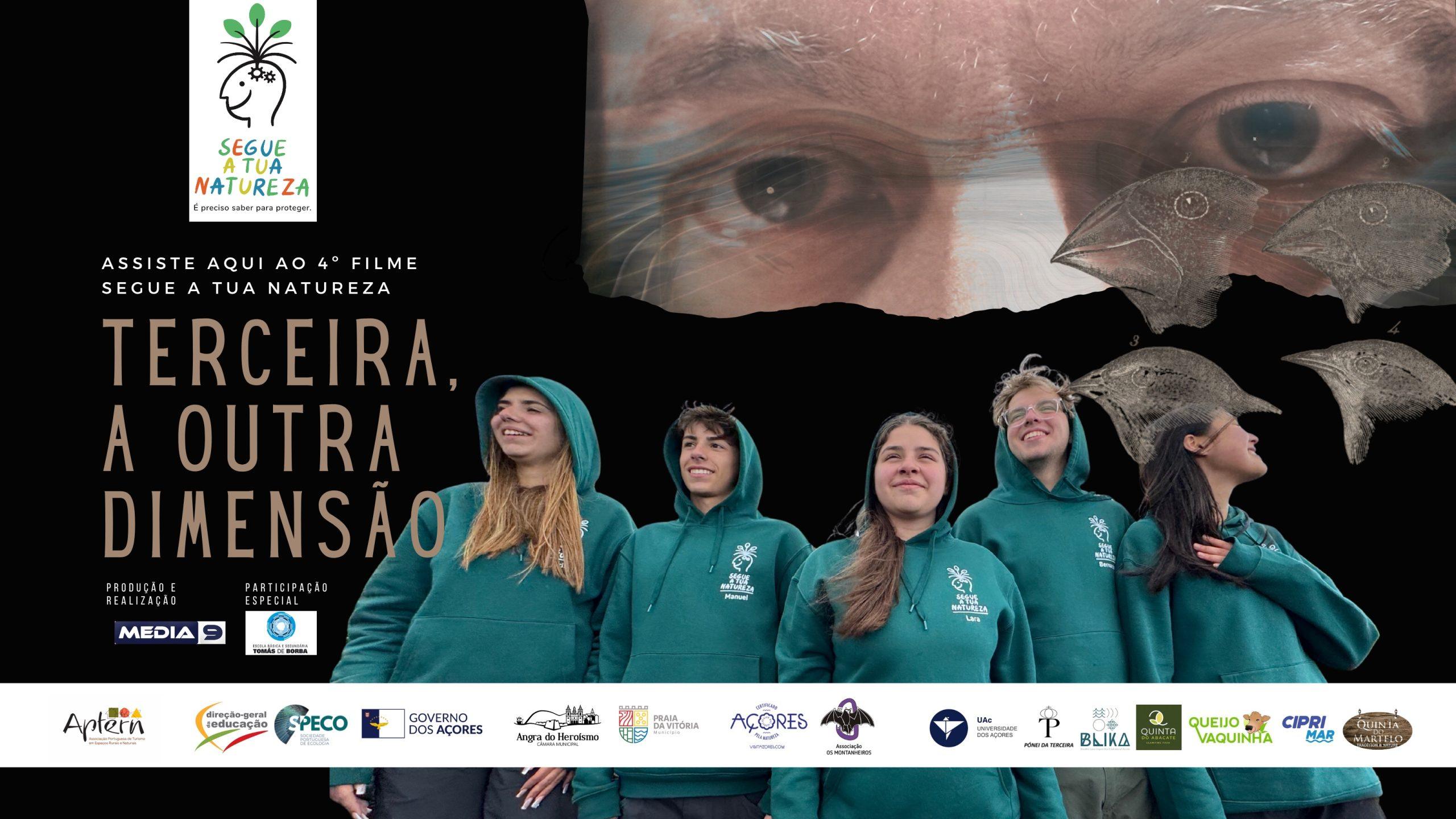 Cartaz do 4.º filme do projeto Segue a Tua Natureza — “Terceira, a Outra Dimensão” — com jovens protagonistas nos Açores